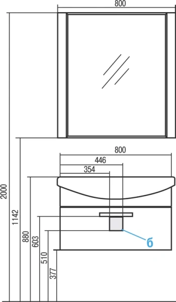 Тумба под раковину подвесная Акватон Ария 80 черная 1A141701AA950 (детальная фотография), современная, hi-tech