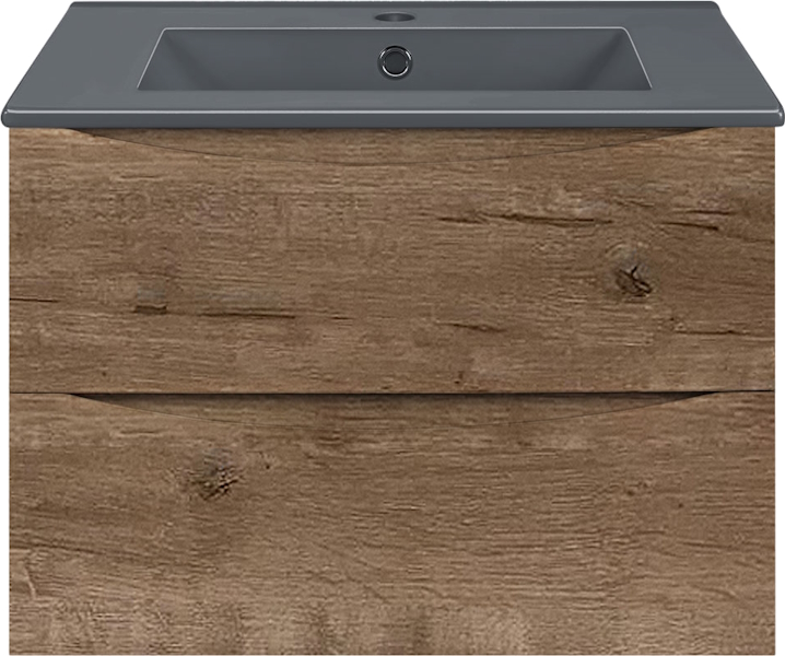 Тумба под раковину подвесная Vincea Mia 60,5 см V.Oak VMC-2MC600VO (детальная фотография), подвесная, пристенная