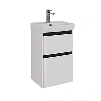 Тумба под раковину подвесная Lemark Combi 45 см черная декоративная планка