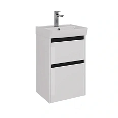 Тумба под раковину подвесная Lemark Combi 45 см черная декоративная планка