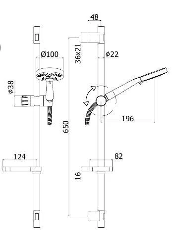 Душевой гарнитур Paffoni Luna хром ZSAL206CR (детальная фотография), душевые гарнитуры