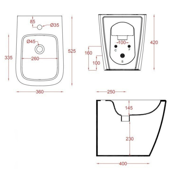 Схема (детальная фотография), напольные, приставные