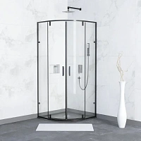 Душевой уголок RGW Classic CL-55B 80х80 см профиль черный стекло прозрачное