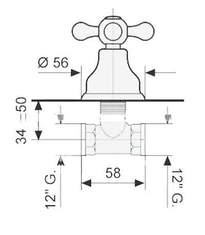 Запорный вентиль Emmevi Deco Classic 12009 (детальная фотография), в наличии, по запросу