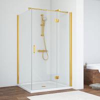 Душевой уголок профиль золотой стекло прозрачное Vegas-glass