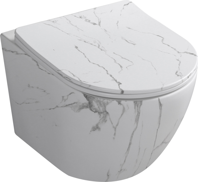 Унитаз подвесной Ceruttispa Sella белый мрамор CT9532 (детальная фотография)