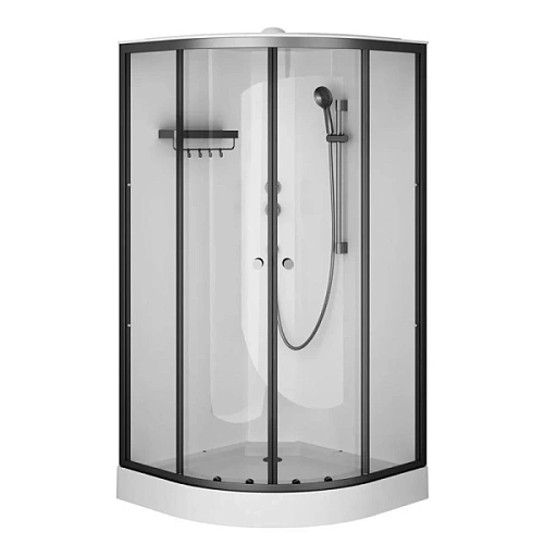 Душевая кабина Am.Pm X-Joy 100x100 см профиль черный стекло прозрачное - фото 2