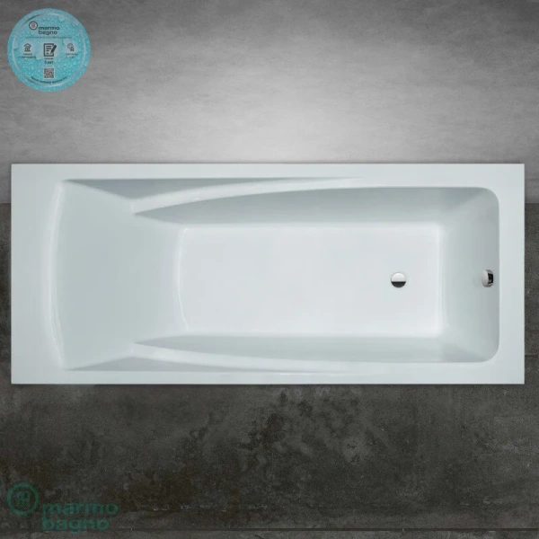 Ванна из литьевого мрамора Marmo Bagno София 170 х 75 см, MB-SF170-75 (детальная фотография), современныe, hi-tech
