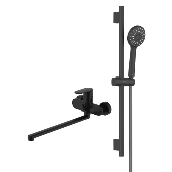 Душевой комплект Акватек Ника черный матовый AQ1833MB (детальная фотография)