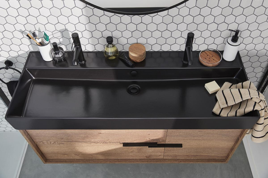 Раковина Jacob Delafon Vivienne 120 см черная матовая EXBK112-NGM (детальная фотография), современные, hi-tech