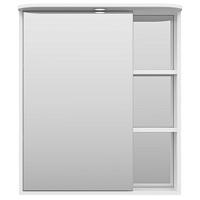 Зеркальный шкаф, зеркало слева, полочки справа, цвет белый, Misty Венера