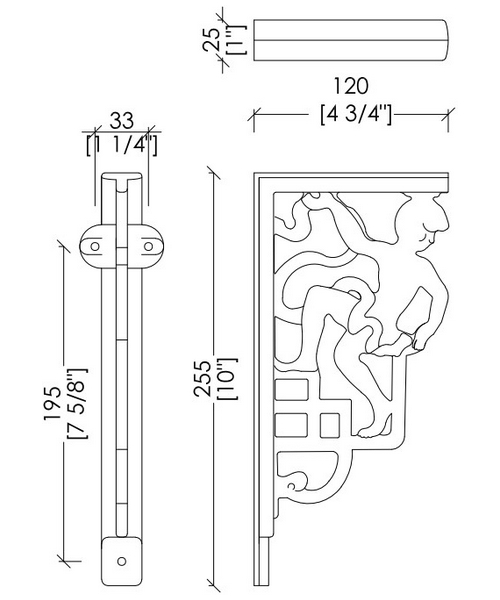 Декоративные скобы Devon & Devon Westminster/New Etoile/Etoile черные IBSTWESBL (детальная фотография), по запросу