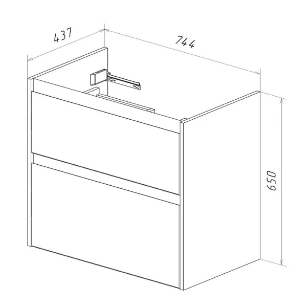 Тумба под раковину подвесная Lemark Combi 80 см белый глянец LM03C80T (детальная фотография), в наличии