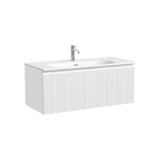 Тумба под раковину подвесная Sancos Code 100 см белая - фото 7