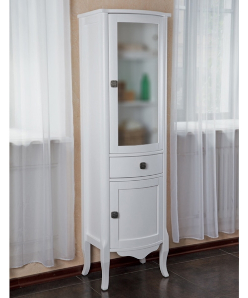 Шкаф, петли справа, цвет белый глянец, фурнитура состаренное серебро, La Beaute Joanna CJO.Dх.LBL.O.CR (детальная фотография)