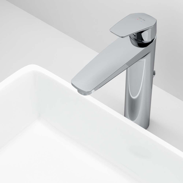 Смеситель для раковины AM.PM Gem с донным клапаном хром F9092200 (детальная фотография), современные, hi-tech