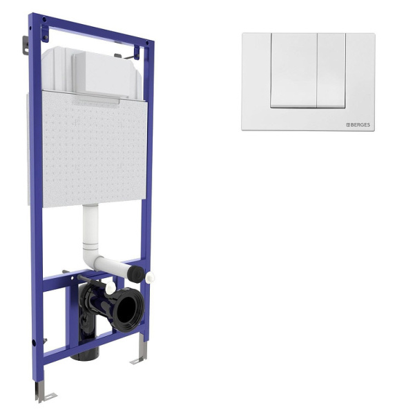 Инсталляция для унитаза Berges Novum клавиша S4 Soft Touch белая 040244 (детальная фотография)