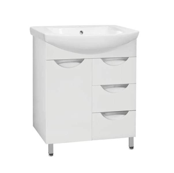 Тумба с раковиной напольная Style Line Жасмин ЛС-00000036 70 см с тремя ящиками (детальная фотография)