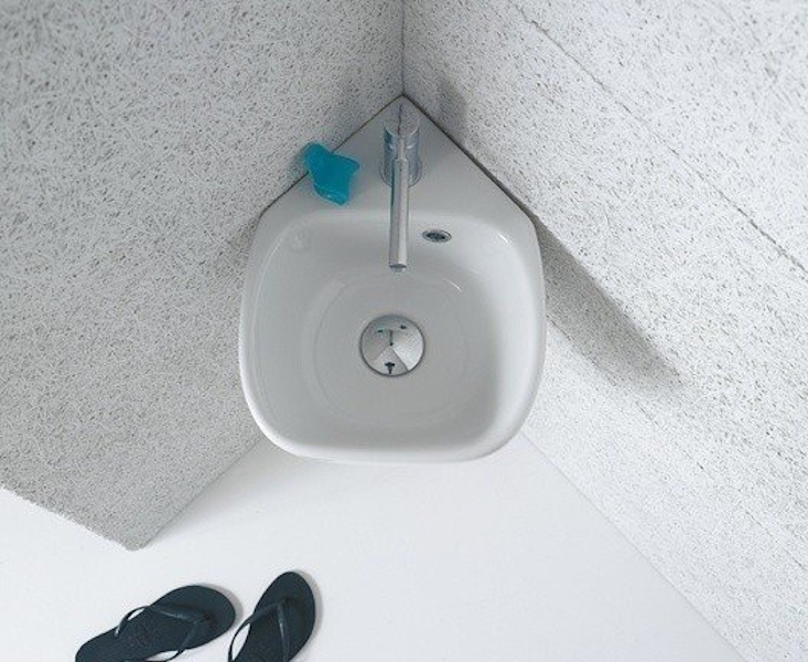 Раковина угловая Globo Genesis GE050.BI (детальная фотография), угловые