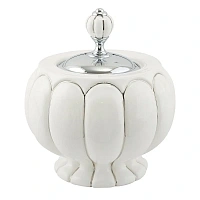 Стакан для ванной Migliore Olivia белая керамика с декором платина