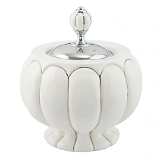 Стакан для ванной Migliore Olivia белая керамика с декором платина