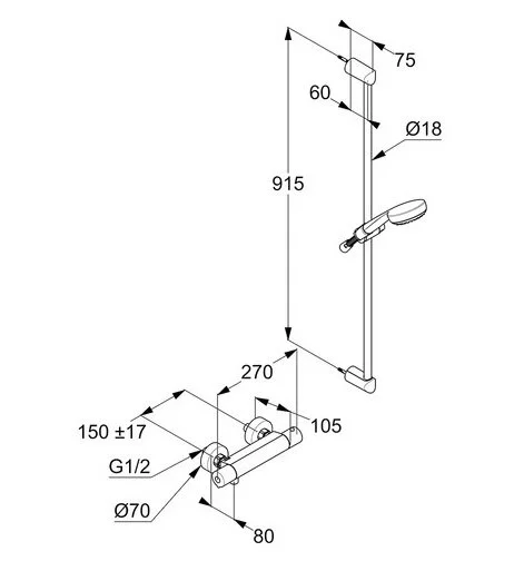 Душевой комплект Kludi Logo хром 6857805-00 (детальная фотография), душевые гарнитуры