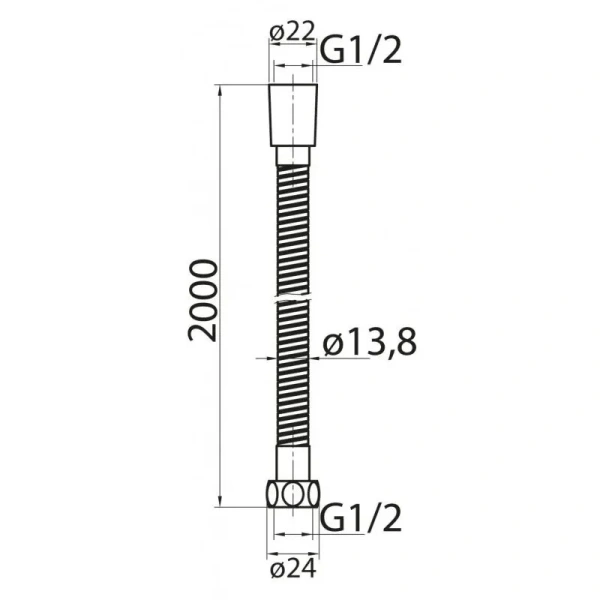 Шланг для душа Cezares CZR в металлической оплетке CZR-U-FBV-200-01 (детальная фотография), шланги для душа