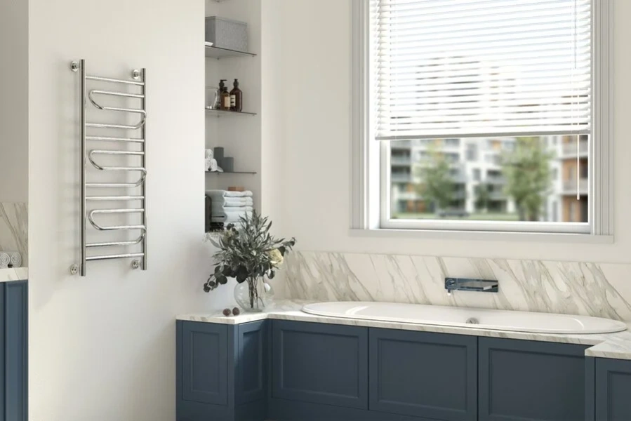 Полотенцесушитель водяной Сунержа Элегия+ 0205-1040 40х100 см с защитой от влаги (детальная фотография), для систем горячего водоснабжения, для систем отопления, с нижним подключением