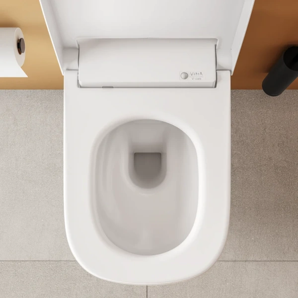 Унитаз интеллектуальный подвесной VitrA V-Care Basic 5674B003-6193 (детальная фотография), без бачка, со скрытым бачком