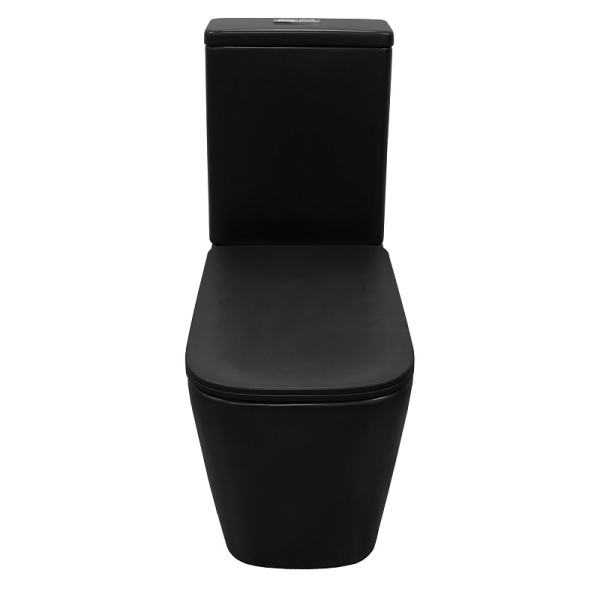Унитаз компакт Azario Black King безободковый AZ-8303D (детальная фотография), современные, hi-tech, прямоугольные