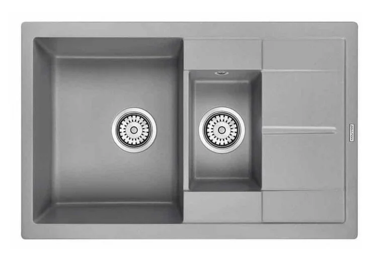 Мойка для кухни Paulmark Feste 77 см серый металлик PM237850-GRM (детальная фотография)