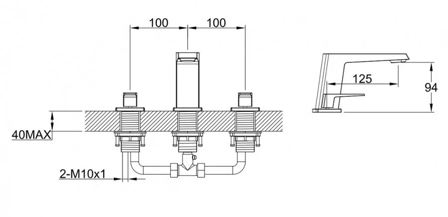 Смеситель для раковины BelBagno Arlie на три отверстия ARL-LTF-CRM (детальная фотография), для раковины