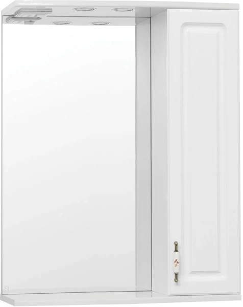 Зеркальный шкаф с подсветкой Style Line Олеандр-2 65 см белый ЛС-00000050 (детальная фотография)