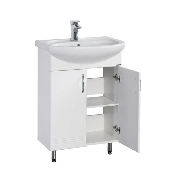 Тумба под раковину напольная Акватон Онда 60 см белая глянцевая 1A122801ON010 (детальная фотография), в наличии