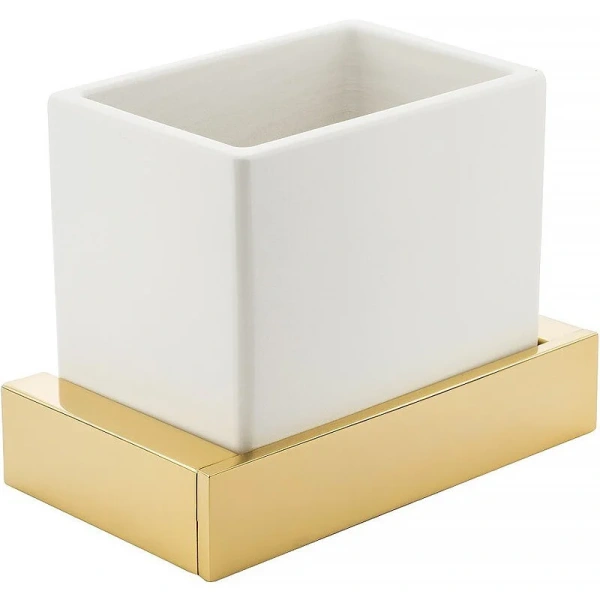 Стакан для ванной Migliore Kvant настенный 30232 (детальная фотография), золото, белые, комбинированные