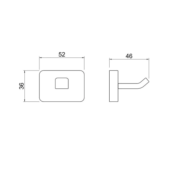 Крючок для ванной Акватек Либра черный матовый AQ4301MB (детальная фотография), современные, hi-tech
