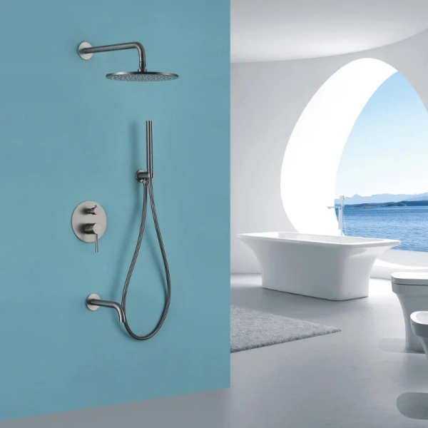 Душевой комплект Abber Wasser Kreis никель AF8117NG (детальная фотография), душевые комплекты, наборы