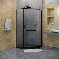 Душевой уголок RGW Hotel HO-081B 100х100 см стекло прозрачное, профиль черный