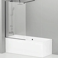 Шторка для ванны Cezares Liberta 80х155 см профиль черный