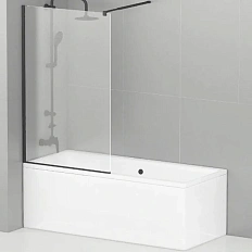 Шторка для ванны Cezares Liberta 80х155 см профиль черный