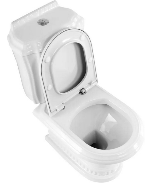 Унитаз компакт Cezares King Palace CZR-163-T горизонтальный выпуск (детальная фотография), белые