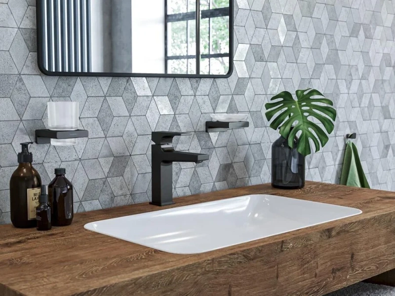 Смеситель для раковины Hansgrohe Metropol матовый черный 32507670 (детальная фотография), современные, hi-tech