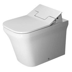 Унитаз напольный с антибактериальным покрытием HygieneGlaze, без смывного обода, Duravit Rimless P3 Comforts SensoWash 2166592000