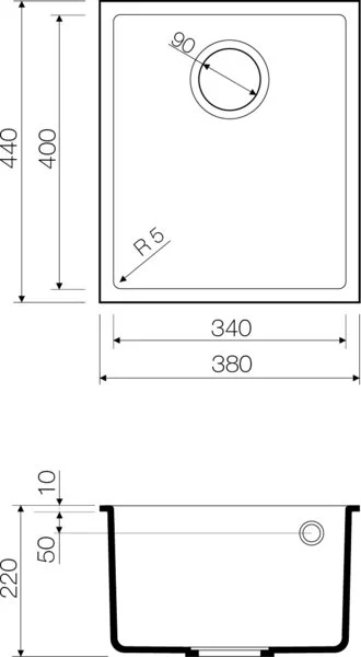 Мойка для кухни Omoikiri Bosen 38-U-SA 38 см бежевая 4993159 (детальная фотография), из искусственного гранита
