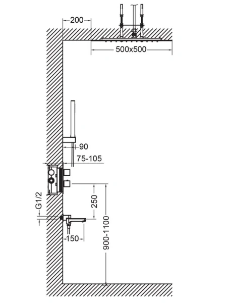 Душевой комплект Timo Petruma черный SX-5019/03SM (детальная фотография), комплекты