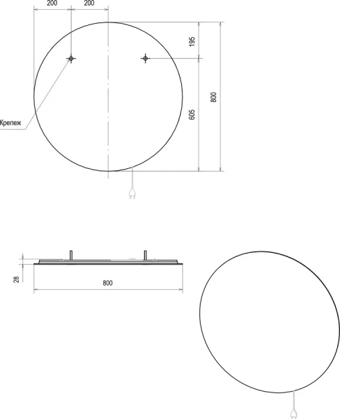 Зеркало с подсветкой Velvex Happy Julia 80 см круглое zkJUL.80 (детальная фотография), по запросу