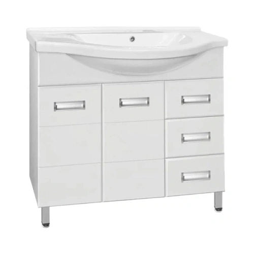 Тумба под раковину напольная Style Line Ирис 96 см белая - фото 1