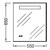 Зеркало с подсветкой Jacob Delafon Formilia 55 см с часами EB1158-NF (детальная фотография), в наличии