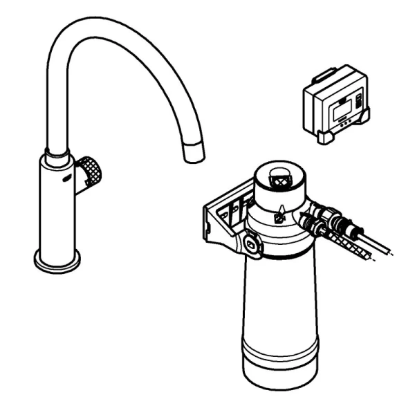 Смеситель для кухни Grohe Blue Pure с функцией фильтрации 30387000 (детальная фотография), двухвентильные