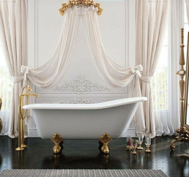 Ванна из литьевого мрамора Эстет Царская 170x73 см белая глянцевая ФР-00000685 (детальная фотография), овальные